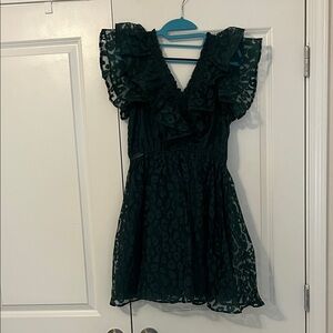 Elegant Green Ruffled Dress